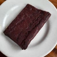 Dark chocolate Brownie - great for sharing at Cafe Flora in Seattle