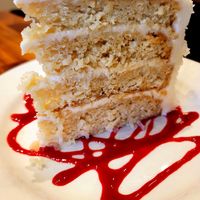 Coconut cake at Cafe Flora in Seattle