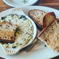 Spinach and artichoke dip at Cafe Flora in Seattle