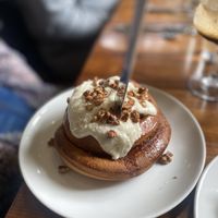 Cinnamon roll   at Cafe Flora in Seattle