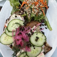 Lox tartine  at Cafe Flora in Seattle