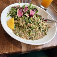 Asparagus and pea risottoo  at Cafe Flora in Seattle