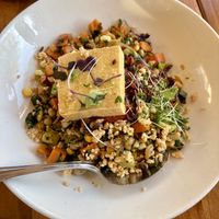 Black eyed pea succotash  at Cafe Flora in Seattle
