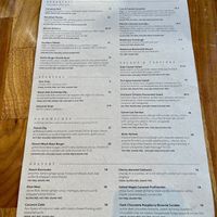 Menu pt 2  at Cafe Flora in Seattle