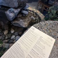 Fountain in center of atrium   at Cafe Flora in Seattle
