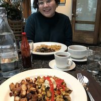 Excellent vegan breakfast options, chai and coffee  at Cafe Flora in Seattle