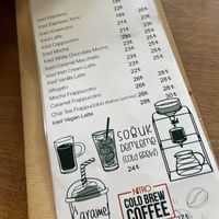 Menu at The Coffee Grinder in Datca