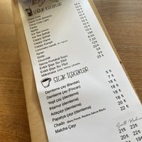 Menu at The Coffee Grinder in Datca