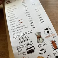 Menu at The Coffee Grinder in Datca