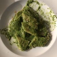 Testaroli al Pesto without Parmesan (already started eating before i took the pic sorry for that lol) at Vertigo in Seriate