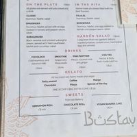 Menu at Bustavo Food Bus in Ometepe
