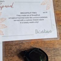 Menu special at Bustavo Food Bus in Ometepe