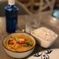 Red curry with tofu and vegetables   at Monsoon Thai in Javea