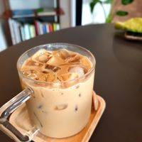 iced cafe latte (soy) at Paper Nuts in Seoul