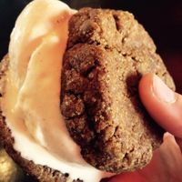 Ginger Ninja icecream sandwich  at Cookies and Scream - Camden Lock Market in North West London