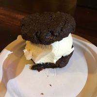double chocolate cookies with vanilla ice cream! at Cookies and Scream - Camden Lock Market in North West London