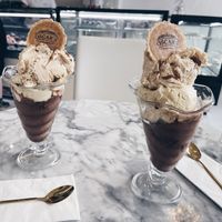 Vanilla, chocolate and biscoff  at Oscar's in Edinburgh