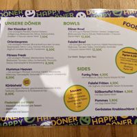 Speisekarte at Happy Döner in Mainz