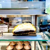 Chocolate merengue pie at Gaggeska Garden in Vasteras