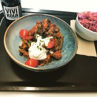 Daily menu: Vegan chilli sin carne with cashew cheese  at Mensa 1574 in Luzern