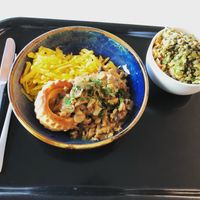 Seitan-mushroom stroganoff  #Veganuary at Mensa 1574 in Luzern