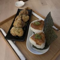 Miso/yuzu onigiri 🍙 and cauliflower   at Shokudo in Utrecht