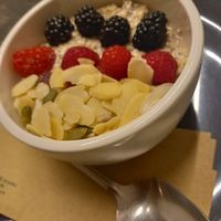 Vegan overnight oats at Pink Lane Coffee in Newcastle Upon Tyne