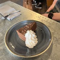 Belgian chocolate cake  at Morgan and Watson  in South East London