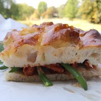 The Korean Sarnie: Korean style ‘chicken’ sesame broccoli and gochujang mayo 🤤  at Morgan and Watson  in South East London