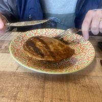 Mushroom and leek pie  at Blacksmith Gallery Cafe in Sheffield
