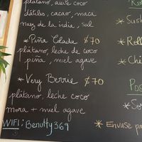 Smoothies were the best. The choco was like having a super chocolate milk shake   at BOTICA BISTRO - Nutty Treesome in Playa Del Carmen