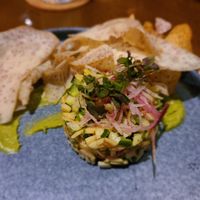 Mushroom Poke with taro chips at The Banyan Tree in Lahaina