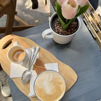 Vegan cappuccino   at Tosti Budapest in Budapest