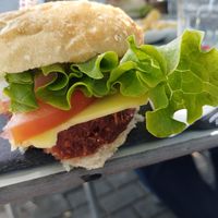 Vegan burger at Lima Bar in Viana Do Castelo