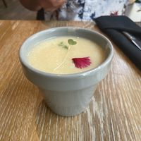 Soup of the moment (parsnip soup)  at Bistro Hortus in Quebec