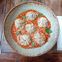 Neparu Dumpling (bolinhos de tofu com cogumelo) at Beji Sushi in Belo Horizonte