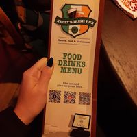 Menu at Kelly's Irish Pub in Antwerpen
