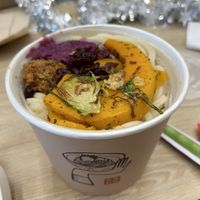 Vegan festive udon  at Marugame Udon in East London