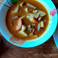 Vegetarian coconut banana curry at Natural in Ometepe