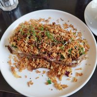 Open-faced oyster mushroom sandwich at Propeller in Vienna