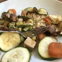 Rice with tofu and vegetables   at Cultivate Food in Oslo