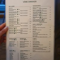 menu at Cultivate Food in Oslo