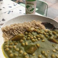 Thai Curry und Rhabarbersaft  at Cultivate Food in Oslo