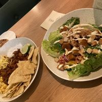 Cesser salad and taco bowl  at Cultivate Food in Oslo