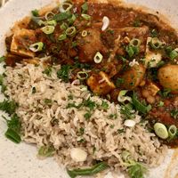 Lentil and tofu stew   at Cultivate Food in Oslo