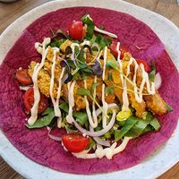 Open beetroot wrap at Cultivate Food in Oslo