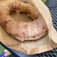 Strawberry donut  at Luu's Bao in Osaka