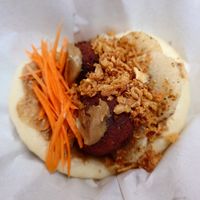Tofu tsukune bao at Luu's Bao in Osaka