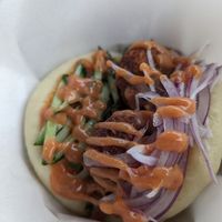 Falafel with sweet and spicy sauce at Luu's Bao in Osaka