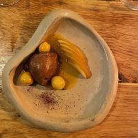 Dessert : sorbet figue, nashi   at L'Etable d'Ossau in Buzy